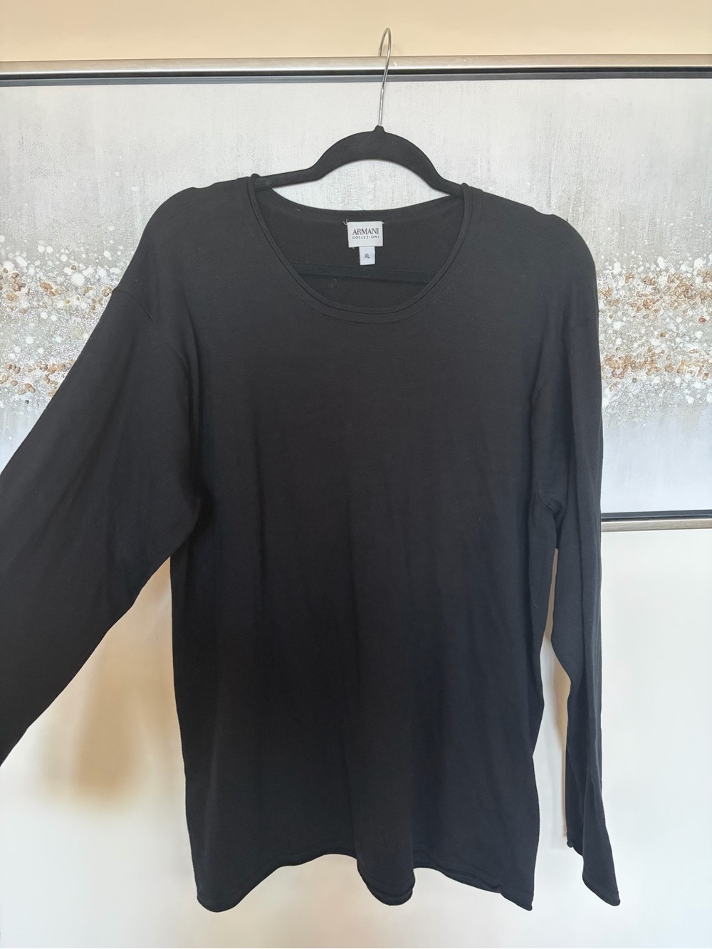 Armani Collezioni Women’s Black Long Sleeve Crew Neck Top